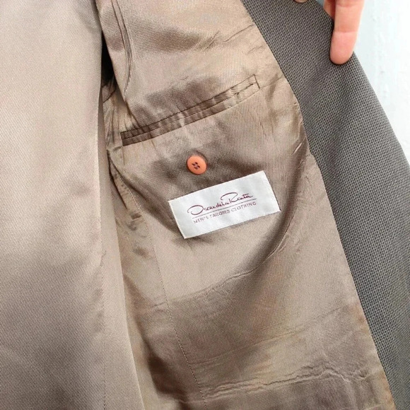 Vintage Oscar de la Renta Size 39L Suit Jacket Blazer Gray - Picture 6 of 7